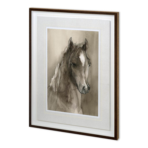 11990 - Horse Portrait I by Mercana Studio a Hand Embellished Textured Framed Art Print Matted under Glass