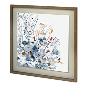 Custom Indigo & Ochre II by Victoria Borges Hand Embellished Framed Art Print Matted under Glass