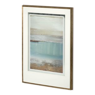 Echo Beach by Caroline Gold a Hand Embellished Textured Framed Art Print Matted under Glass