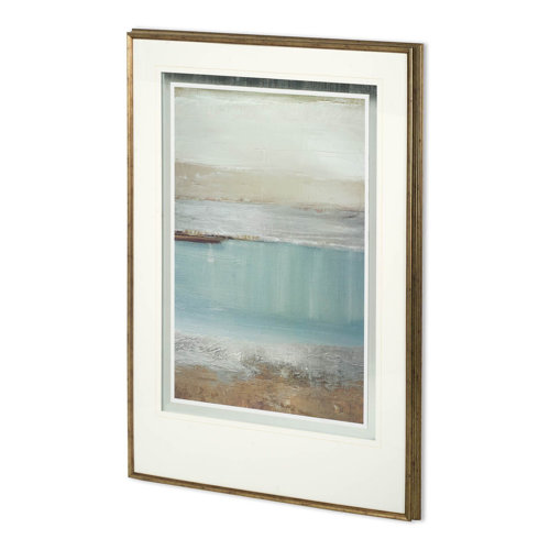 11775 - Echo Beach by Caroline Gold a Hand Embellished Textured Framed Art Print Matted under Glass