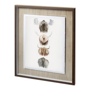 Horn & Tail Study I by Mercana Studio Hand Embelished Textured Framed Art Print Matted under Glass
