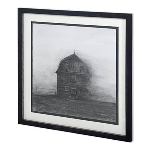 Barn House in Wind I by Mercana Studio Hand Embellished Textured Framed Art Print Matted under Glass