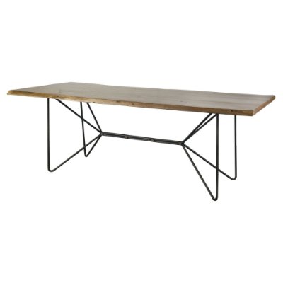 67623-AB - Papillion II 84.0L x 38.0W x 30.0H Rectangular Natural Wood Top W/Black Iron Base Dining Table