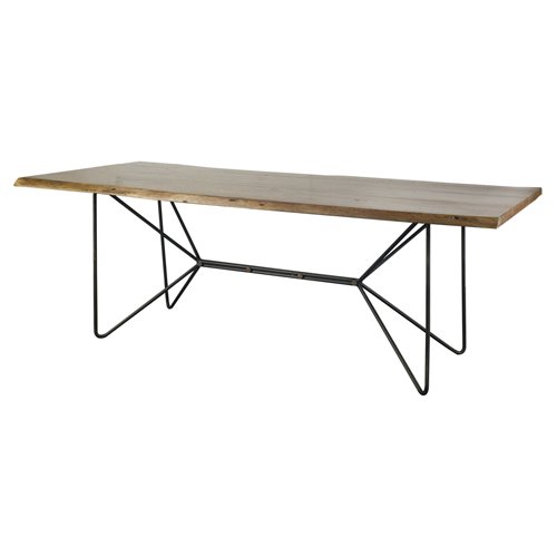 67623-AB - Papillion II 84.0L x 38.0W x 30.0H Rectangular Natural Wood Top W/Black Iron Base Dining Table