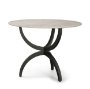 67503-AB - Veneto 40" Round White Marble Top with Black Metal Base Dining Table