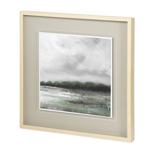 Edge of Bay ALT V4 by Liz Jardine a Hand Embellished Textured Framed Art Print Matted under Glass