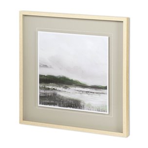 Edge of Bay ALT V3 by Liz Jardine a Hand Embellished Textured Framed Art Print Matted under Glass