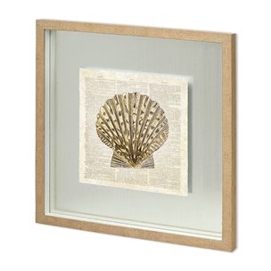 Scallop Shell Pages by Christopher James Hand Embellished Framed Art Print Matted under Glass