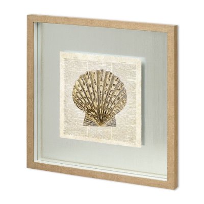 11474 - Scallop Shell Pages by Christopher James Hand Embellished Framed Art Print Matted under Glass