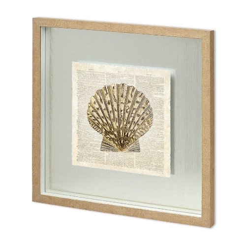 11474 - Scallop Shell Pages by Christopher James Hand Embellished Framed Art Print Matted under Glass