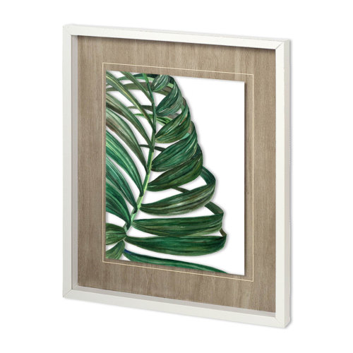 11441 - Tropical Breeze Palm 2 by Jin Jing a Framed Art Print Matted under Glass