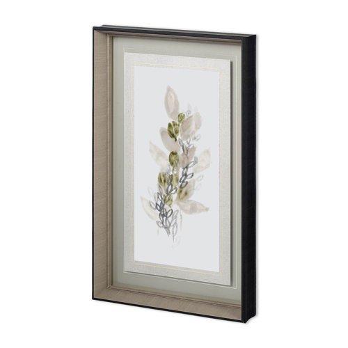 11405 - Botanica Whimsy III by June Erica Vess Hand Embellished Textured Framed Art Print Matted under Glass