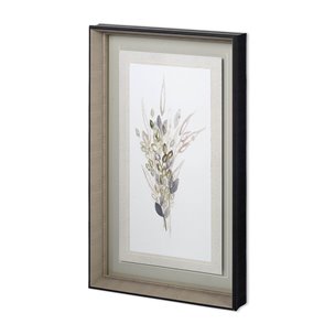 Botanica Whimsy I by June Erica Vess a Hand Embellished Textured Framed Art Print Matted under Glass