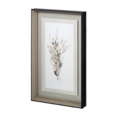 11403 - Botanica Whimsy I by June Erica Vess a Hand Embellished Textured Framed Art Print Matted under Glass