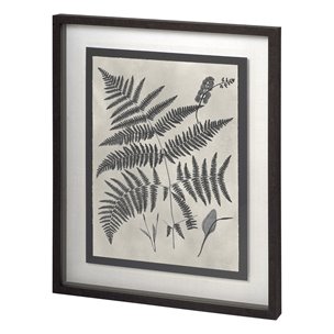 Vintage Fern Study by Mercana Studio a Hand Embellished Textured Framed Art Print Matted under Glass