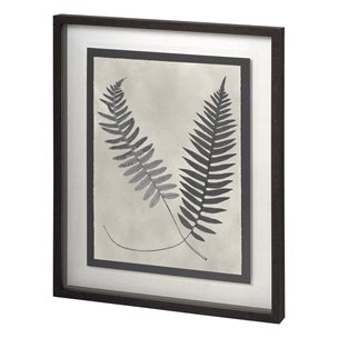 Vintage Fern Study by Mercana Studio a Hand Embellished Textured Framed Art Print Matted under Glass