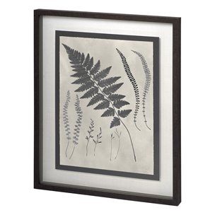 Vintage Fern Study by Mercana Studio a Hand Embellished Textured Framed Art Print Matted under Glass
