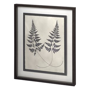 Vintage Fern Study by Mercana Studio a Hand Embellished Textured Framed Art Print Matted under Glass