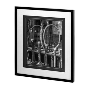 Vintage Sport - Tennis by Frank Assaf Hand Embellished Textured Framed Art Photo Matted under Glass