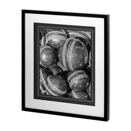 11356 - Vintage Sport - Cricket by Frank Assaf Hand Embellished Textured Framed Art Photo Matted under Glass