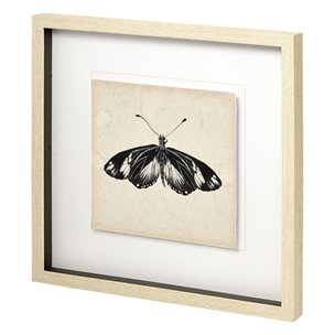 Butterfly Study VI by Melissa Wang a Hand Embellished Textured Framed Art Print Matted under Glass
