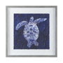 10065 - Sea Turtle Shadow II by Grace Popp a Hand Embellished Textured Framed Art Print Matted under Glass