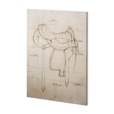 100733-L - Horse Seat II by Mercana Studio a Hand Embellished Textured Canvas
