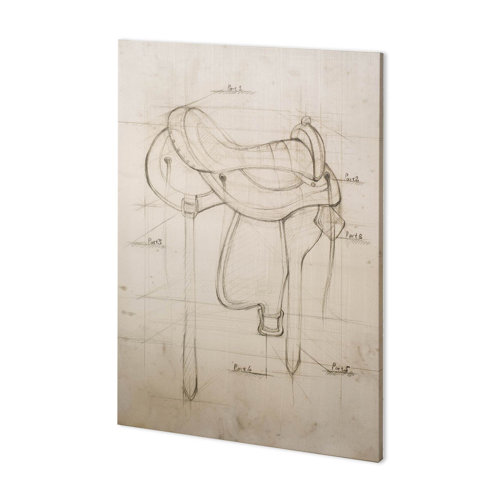 100733-L - Horse Seat II by Mercana Studio a Hand Embellished Textured Canvas