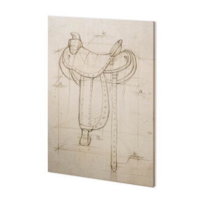 100732-L - Horse Seat I by Mercana Studio a Hand Embellished Textured Canvas