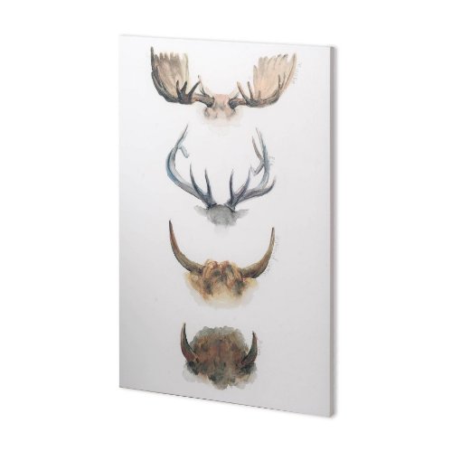 100731-L - Horn & Tail Study II by Mercana Studio a Hand Embellished Textured Canvas