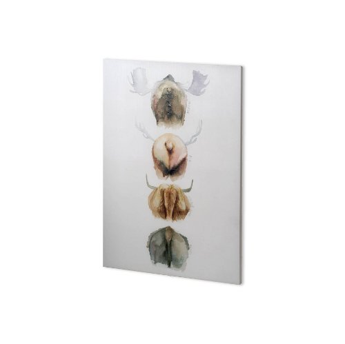 100730-S - Horn & Tail Study I by Mercana Studio a Hand Embellished Textured Canvas