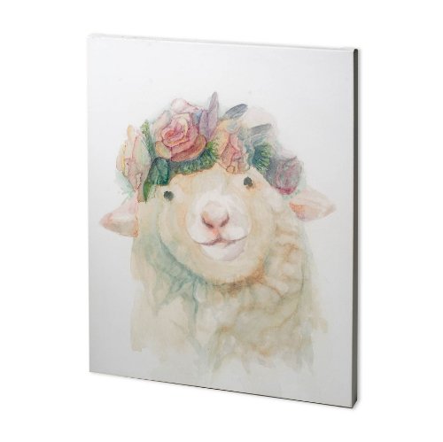 100728-L - Flower Crown I by Mercana Studio a Hand Embellished Textured Canvas