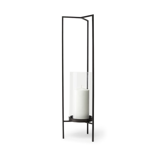 67699 - Abigail I Large Gunmetal Gray Metal Table Candle Holder 