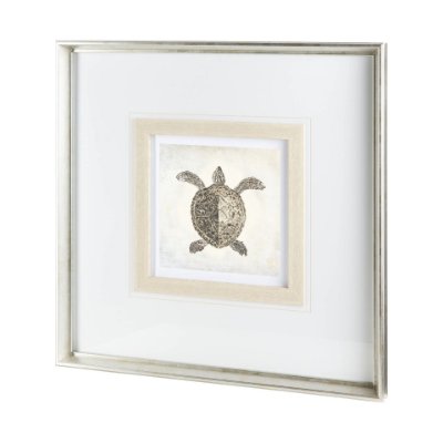 12039 - Vintage Sea Turtle by Mercana Studio a Framed Art Print Matted under Glass