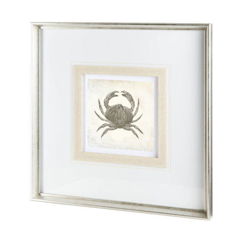 12040 - Vintage Crab by Mercana Studio a Framed Art Print Matted under Glass