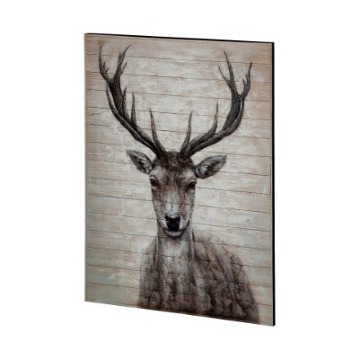 67717 - White Tail II 48x60 Deer Original Hand Painted on Wood Oil Painting 