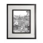 11869 - B&W City Scene IV by Melissa Wang a Hand Embellished Textured Framed Art Print Matted under Glass
