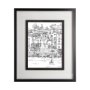 11870 - B&W City Scene V by Melissa Wang a Hand Embellished Textured Framed Art Print Matted under Glass