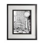 11872 - B&W City Scene VII by Melissa Wang a Hand Embellished Textured Framed Art Print Matted under Glass