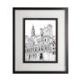 11873 - B&W City Scene VIII by Melissa Wang a Hand Embellished Textured Framed Art Print Matted under Glass