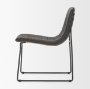 67605 - Thornton I Dark Brown Faux-Leather Seat Black Iron Frame Dining Chair