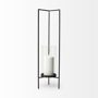 67699 - Abigail I Large Gunmetal Gray Metal Table Candle Holder 