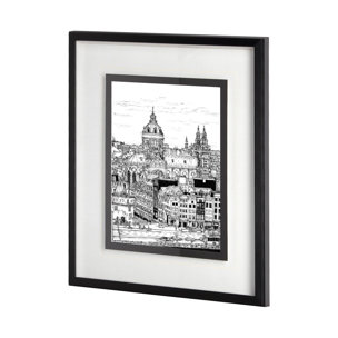 Tour of Europe V by Melissa Wang a Hand Embellished Textured Framed Art Print Matted under Glass