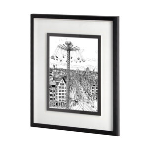 Tour of Europe IV by Melissa Wang a Hand Embellished Textured Framed Art Print Matted under Glass