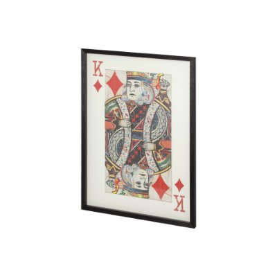 67733 - King of Diamonds II Playing Card a Paper Mosaik Collage Framed Art under Glass