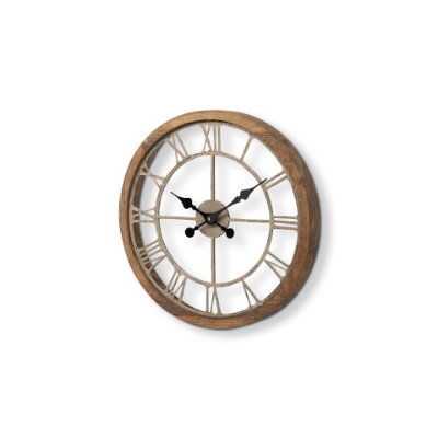 63081 - Mething Light Brown 19" Small Farmhouse Wall Clock