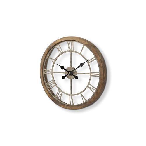 63081 - Mething Light Brown 19" Small Farmhouse Wall Clock