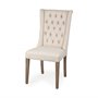 67510 - Mackenzie I Cream Plush Linen Covering Ash Solid Wood Base Dining Chair