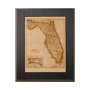 12049 - Vintage Florida Map by Mercana Studio a Hand Embellished Textured Framed Art Print