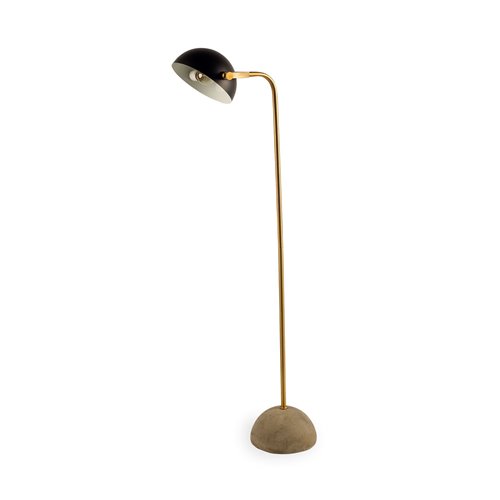 67000 - Denmark (55.1"H) Black/Gold Concrete Base Metal Shade Floor Lamp